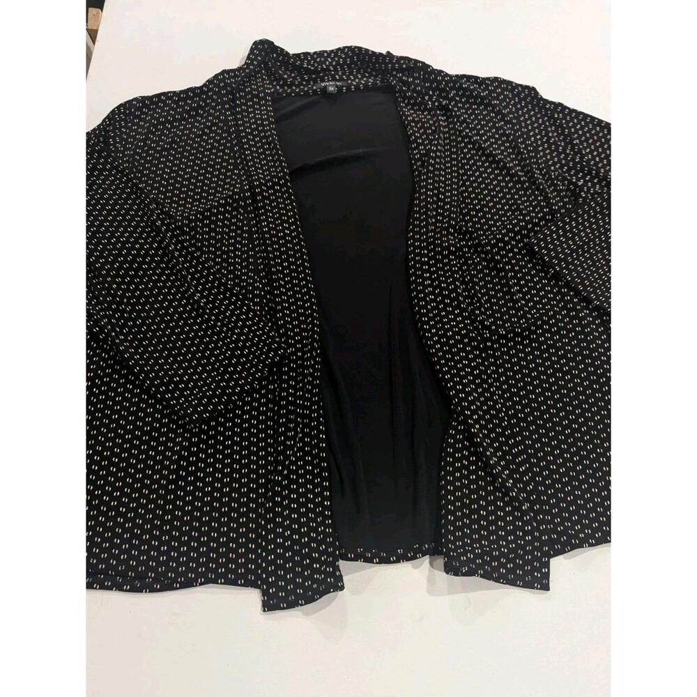 Vikki Vi Black White Print Jacket Cardigan 3X Floral Slinky Cottagecore